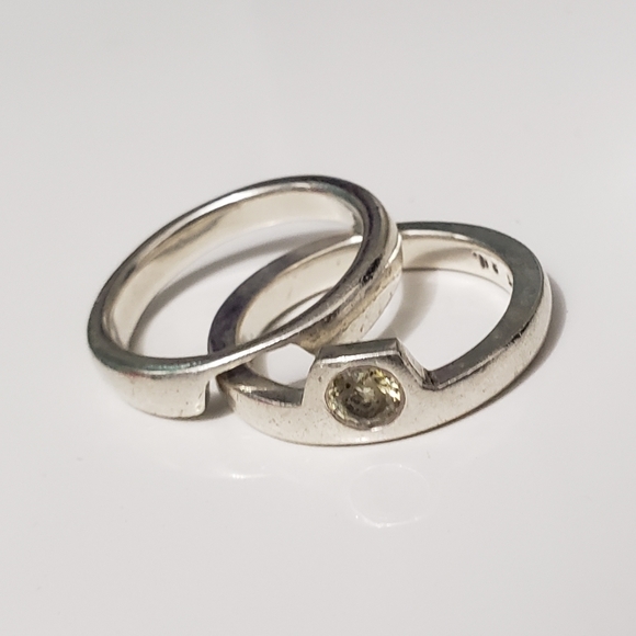Sterling Silver .925 Double Ring - Picture 2 of 6